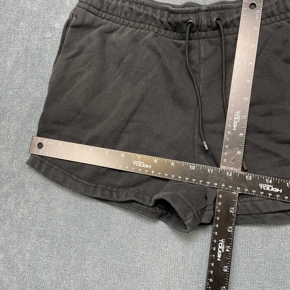 Nike Sweat Shorts Womens Medium Black Drawstring Waist Logo Running Sportswear